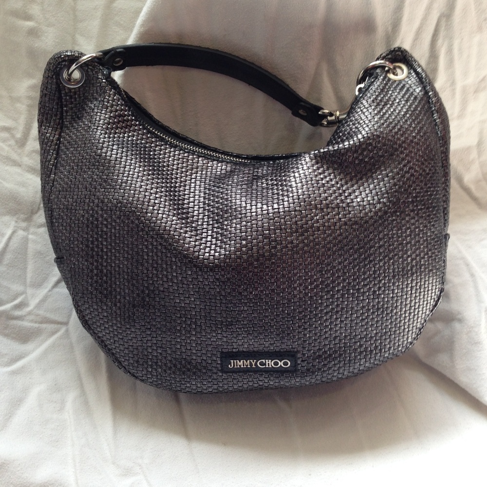 Jimmy Choo Solar Hobo Woven Leather